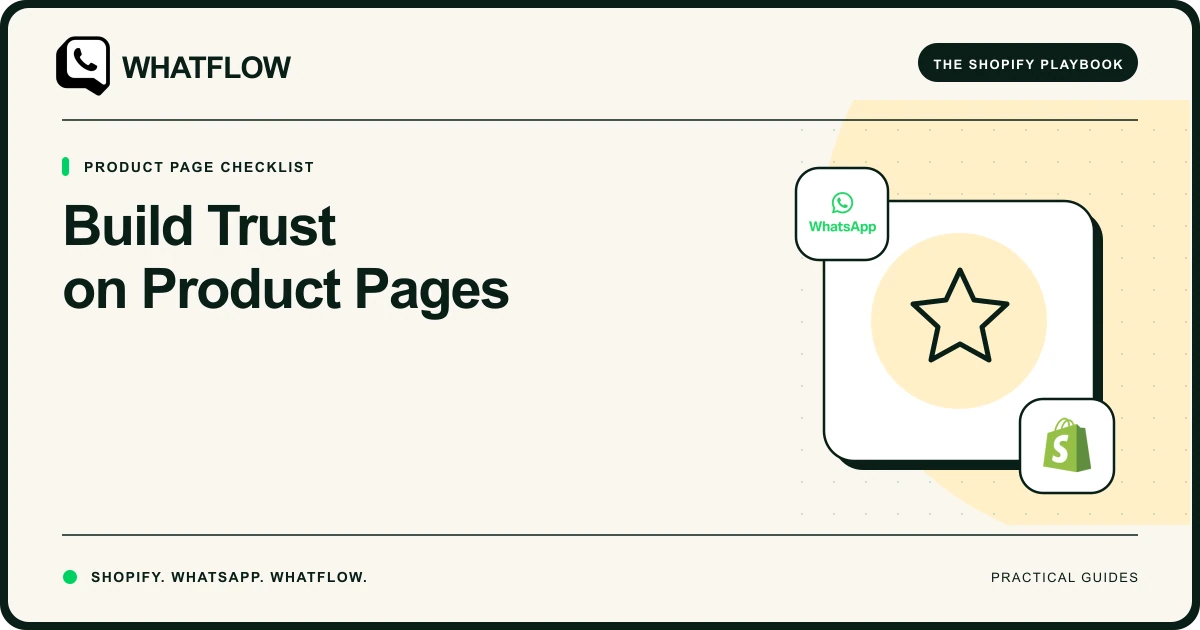 Build Trust on Product Pages — WhatFlow guide cover