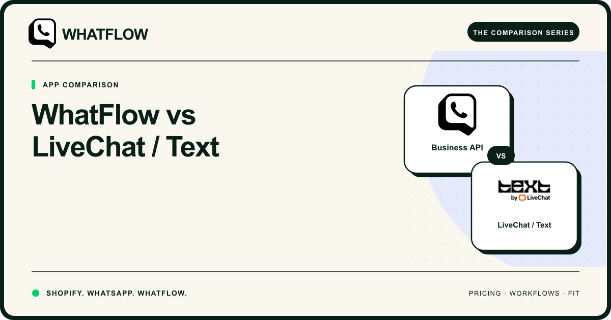 WhatFlow vs LiveChat / Text — WhatFlow comparison cover