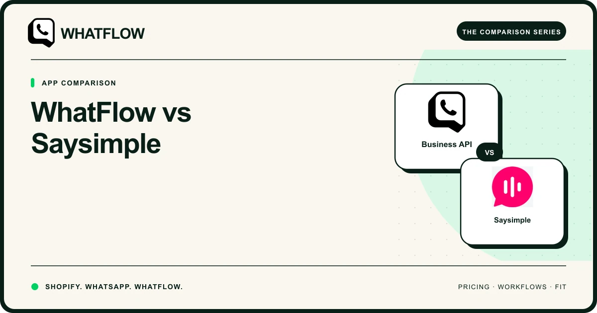 WhatFlow vs Saysimple — WhatFlow comparison cover