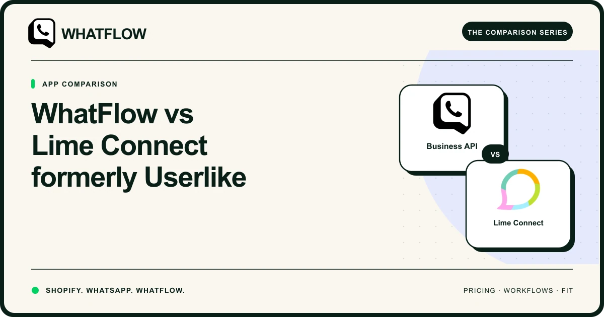 WhatFlow vs Lime Connect formerly Userlike — WhatFlow comparison cover