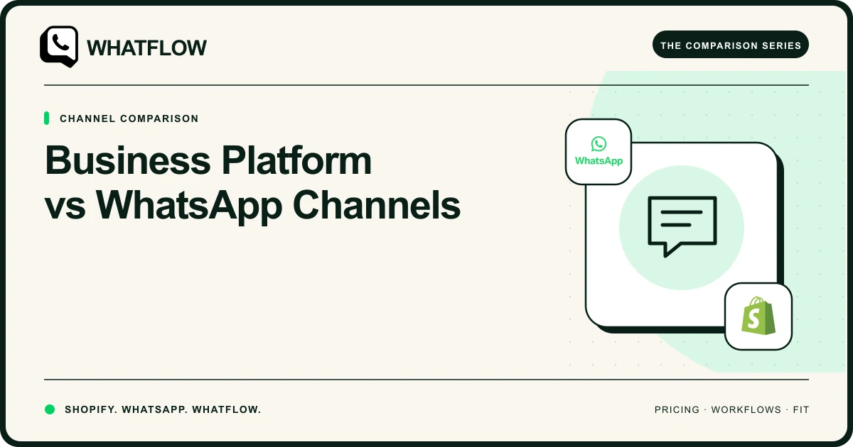 Business Platform vs WhatsApp Channels — WhatFlow comparison cover