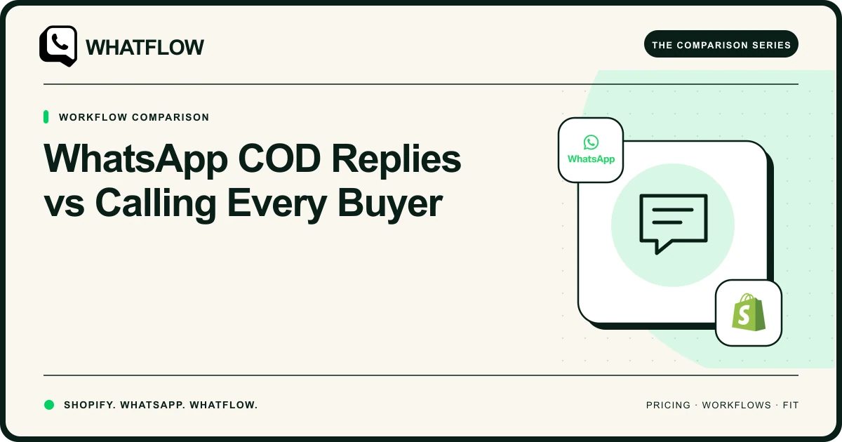 WhatsApp COD Replies vs Calling Every Buyer — WhatFlow comparison cover